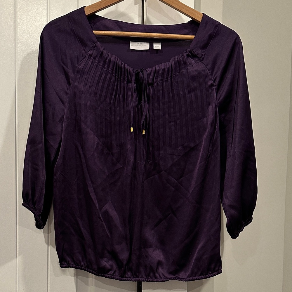 New York & Company Elegant Purple Blouse